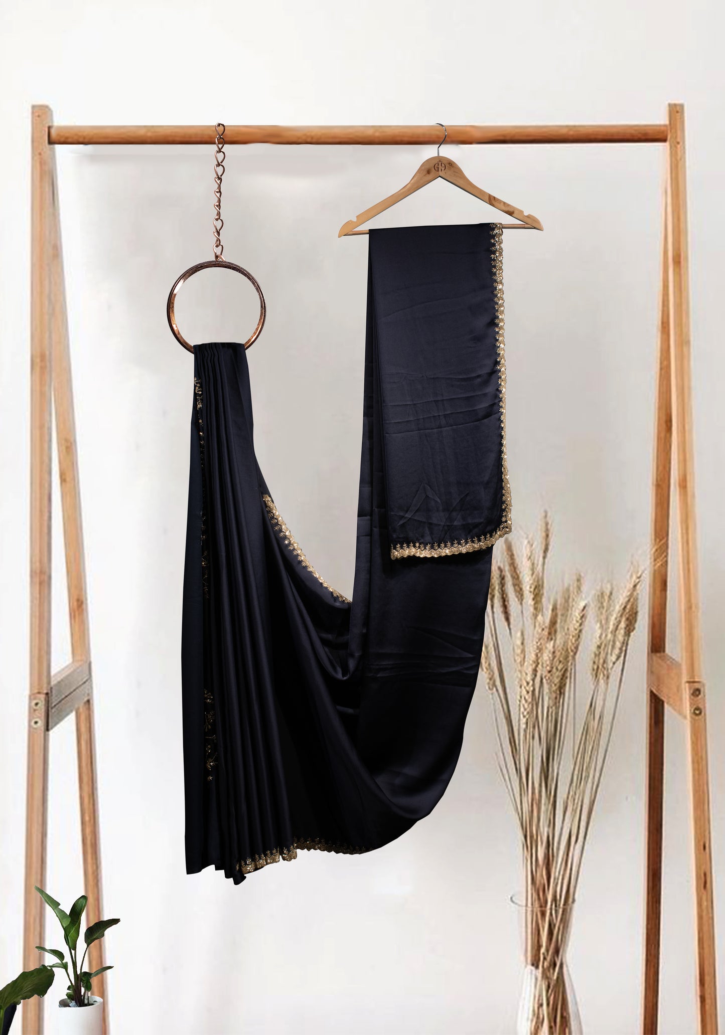 BLACK CUTDANA BORDER SAREE