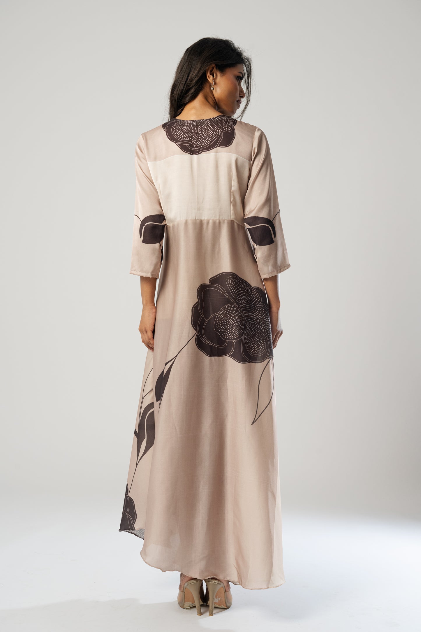 Elegant High-Low Drape Dress