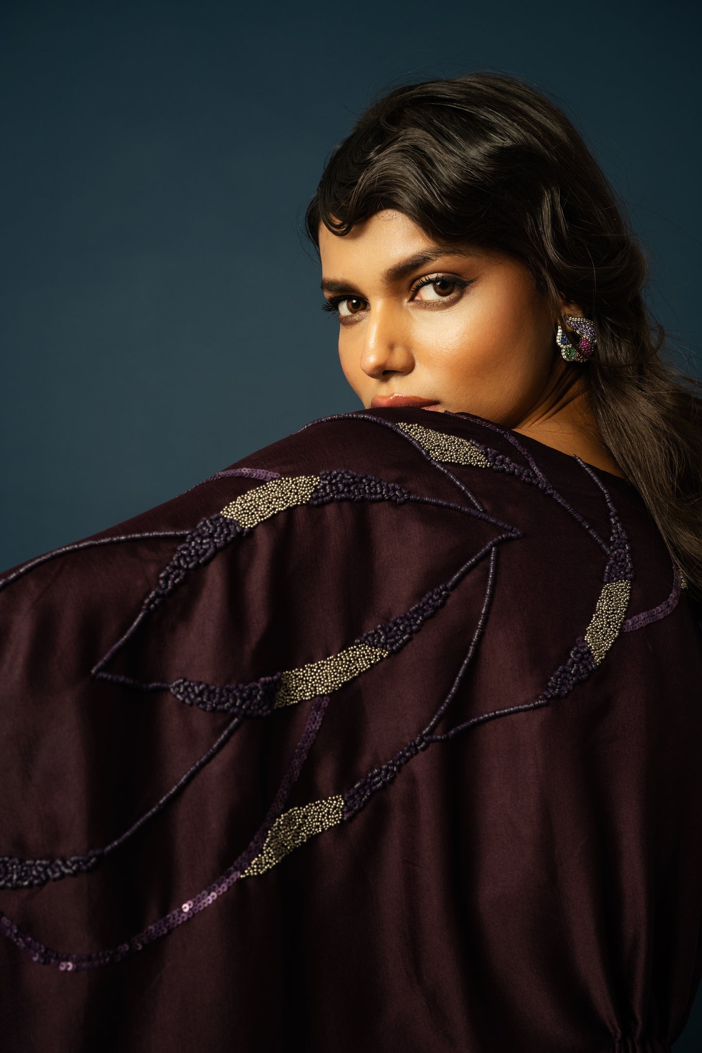 Stylish Gown with side ornamentation