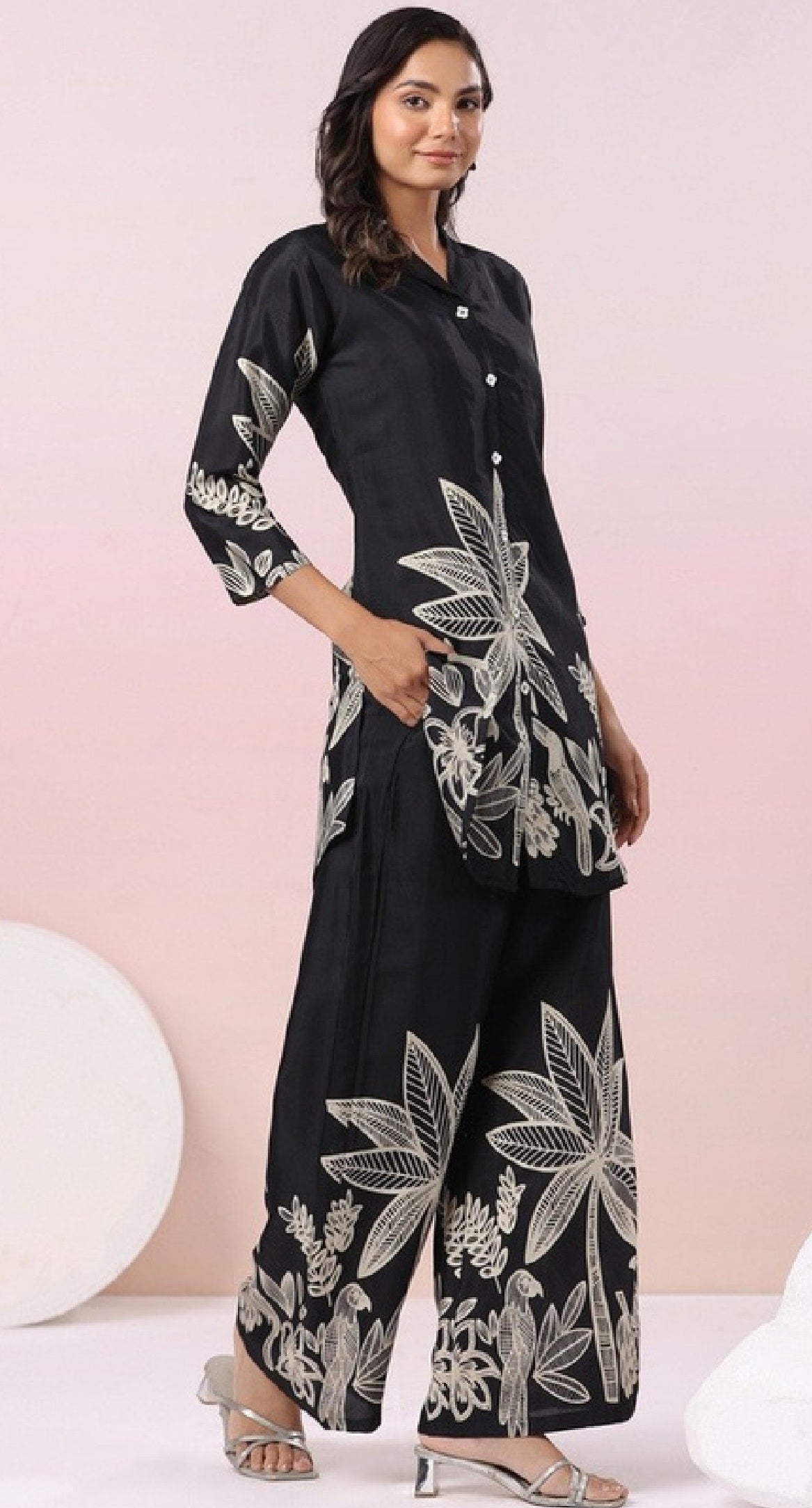 Black Palm printed Co-Ord set