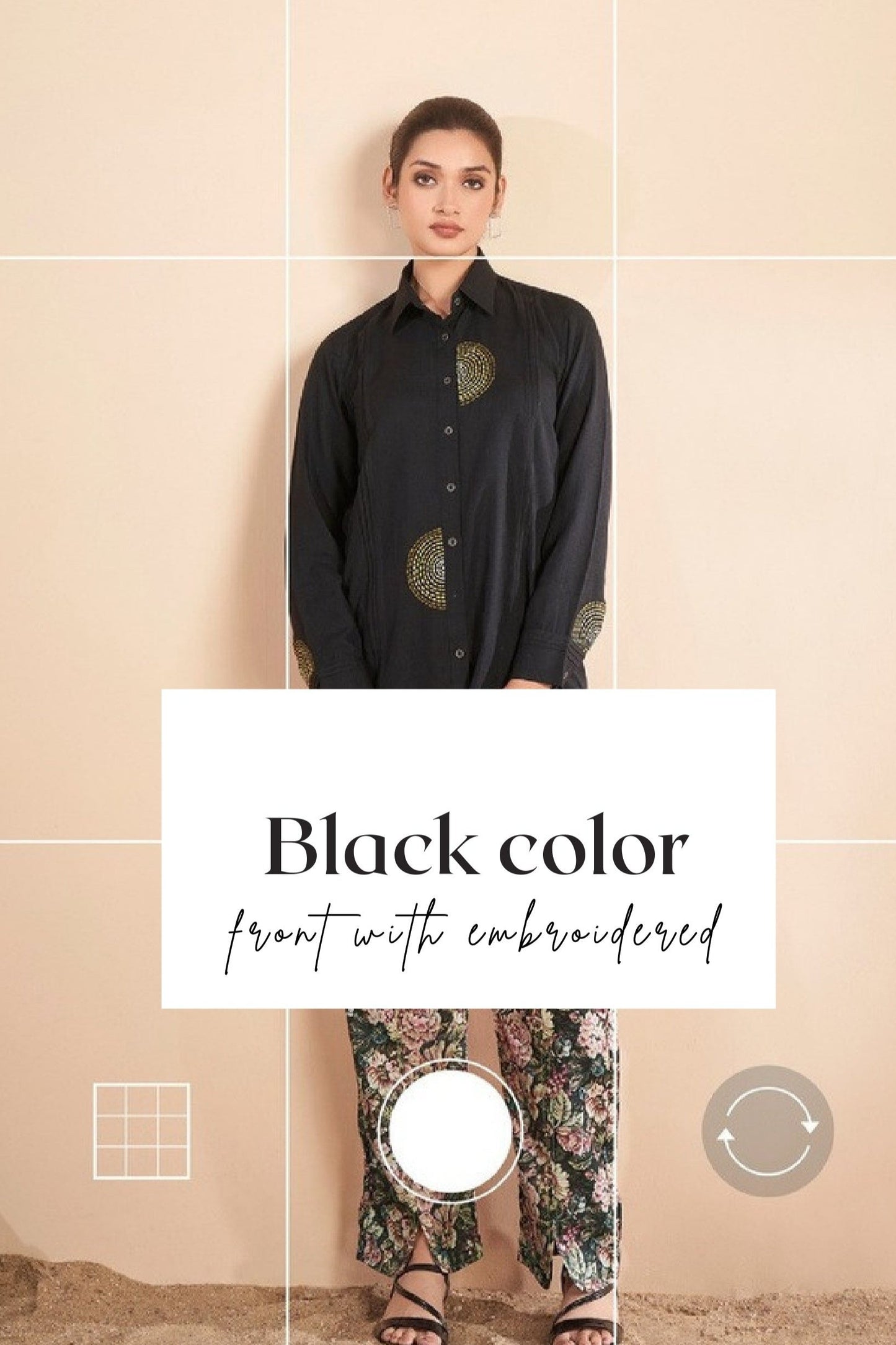 Black Pleated Cuff Co-Ord Set