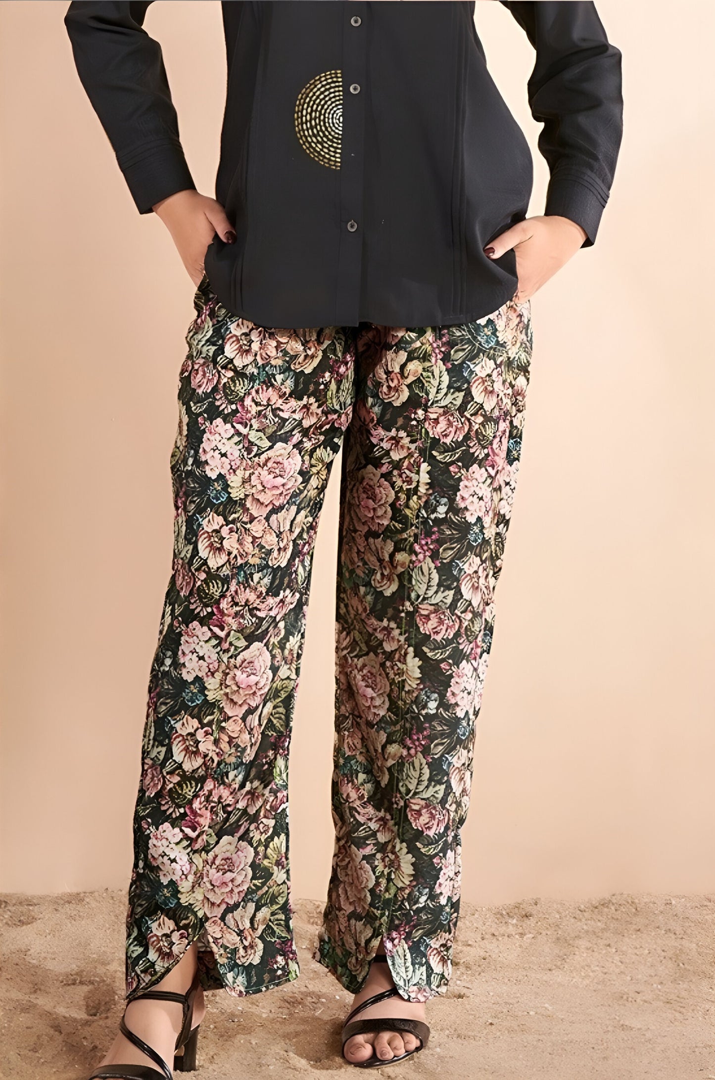 Black Pleated Cuff Co-Ord Set