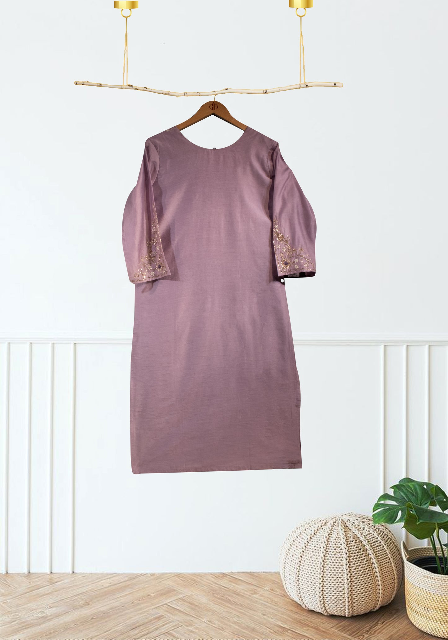 Plum Thread Zari Emb Suit Set