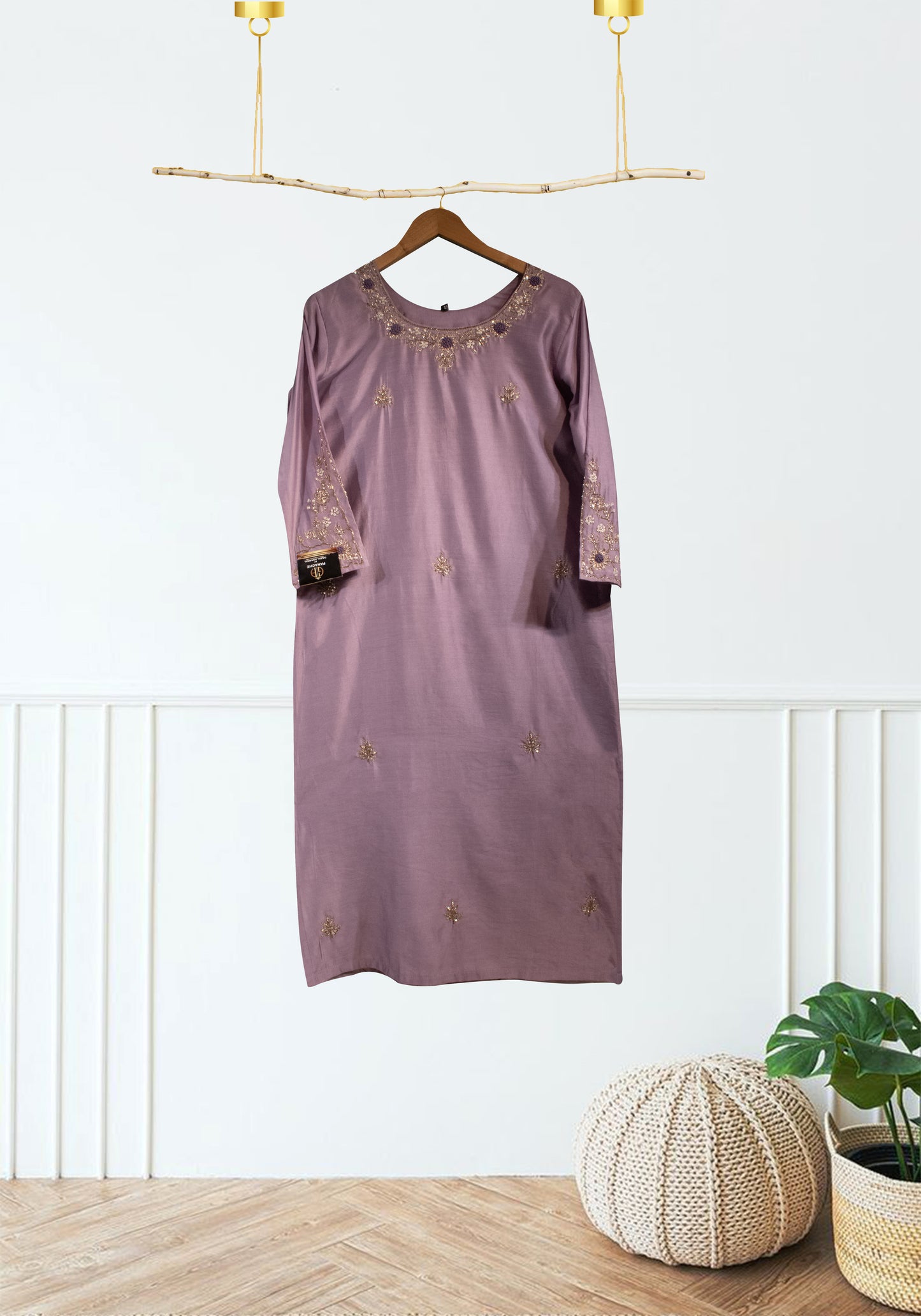 Plum Thread Zari Emb Suit Set