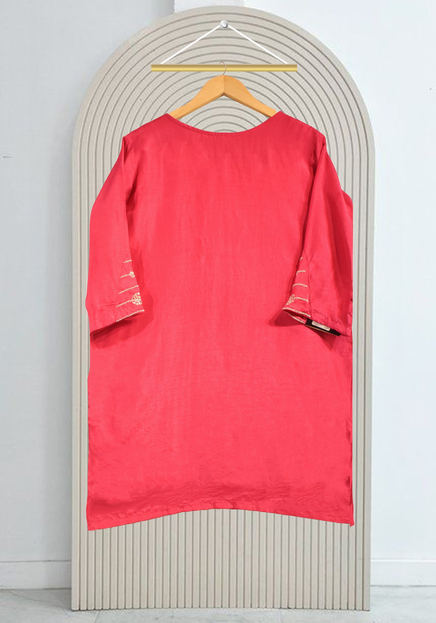 Hot Pink Thread Emb Sharara Suit Set