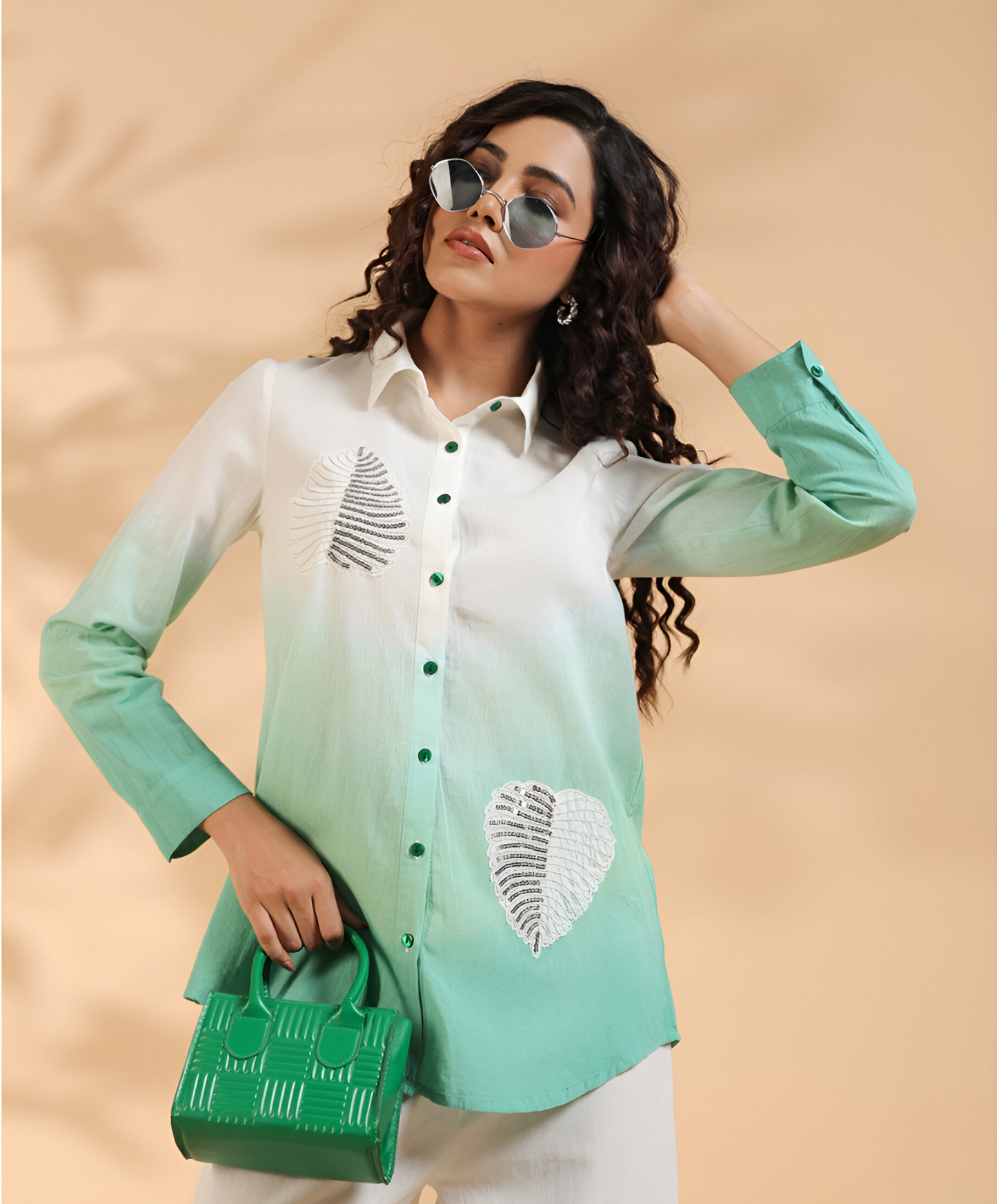 Green and white Ombre Co-Ord set