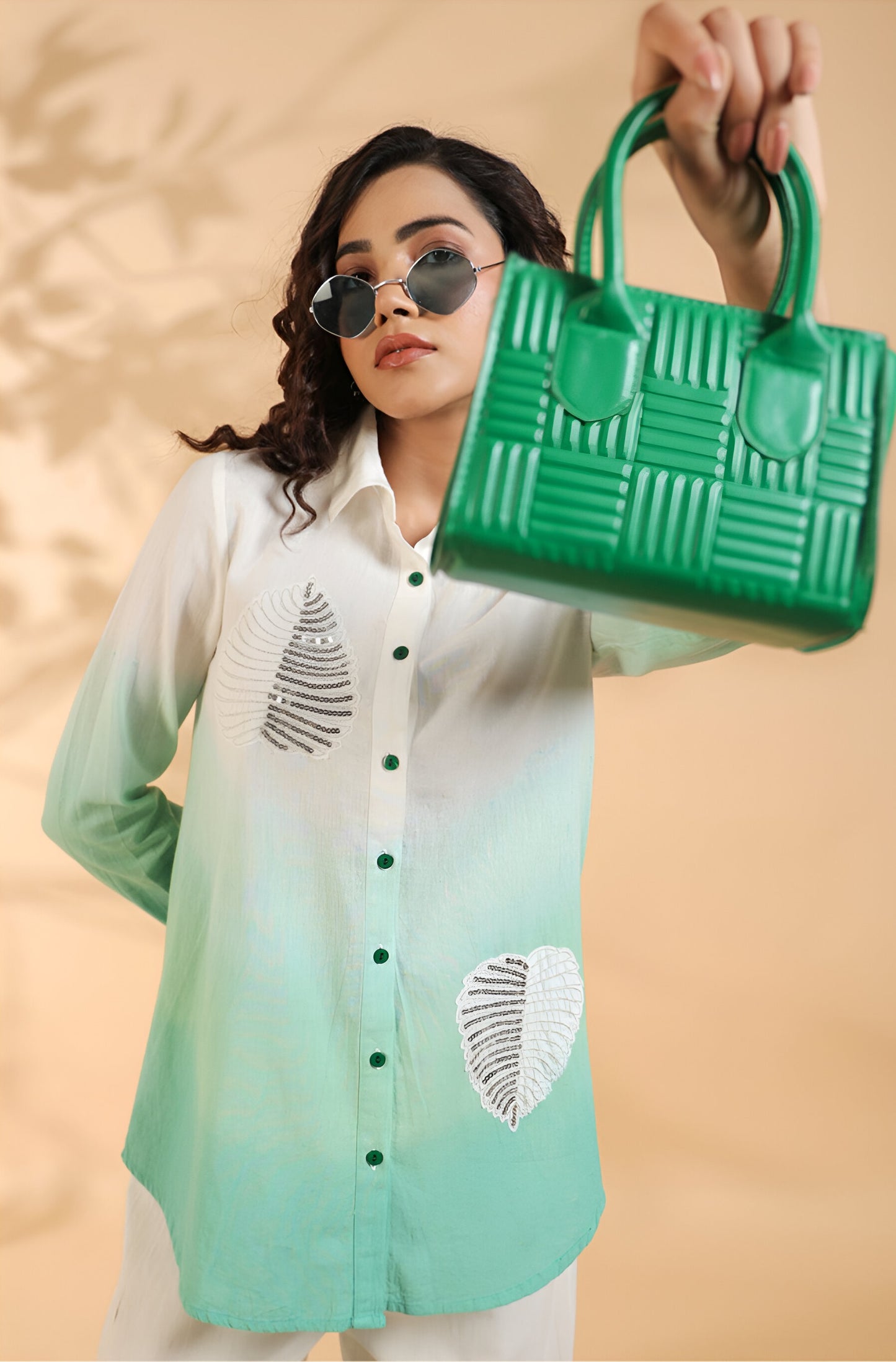 Green and white Ombre Co-Ord set