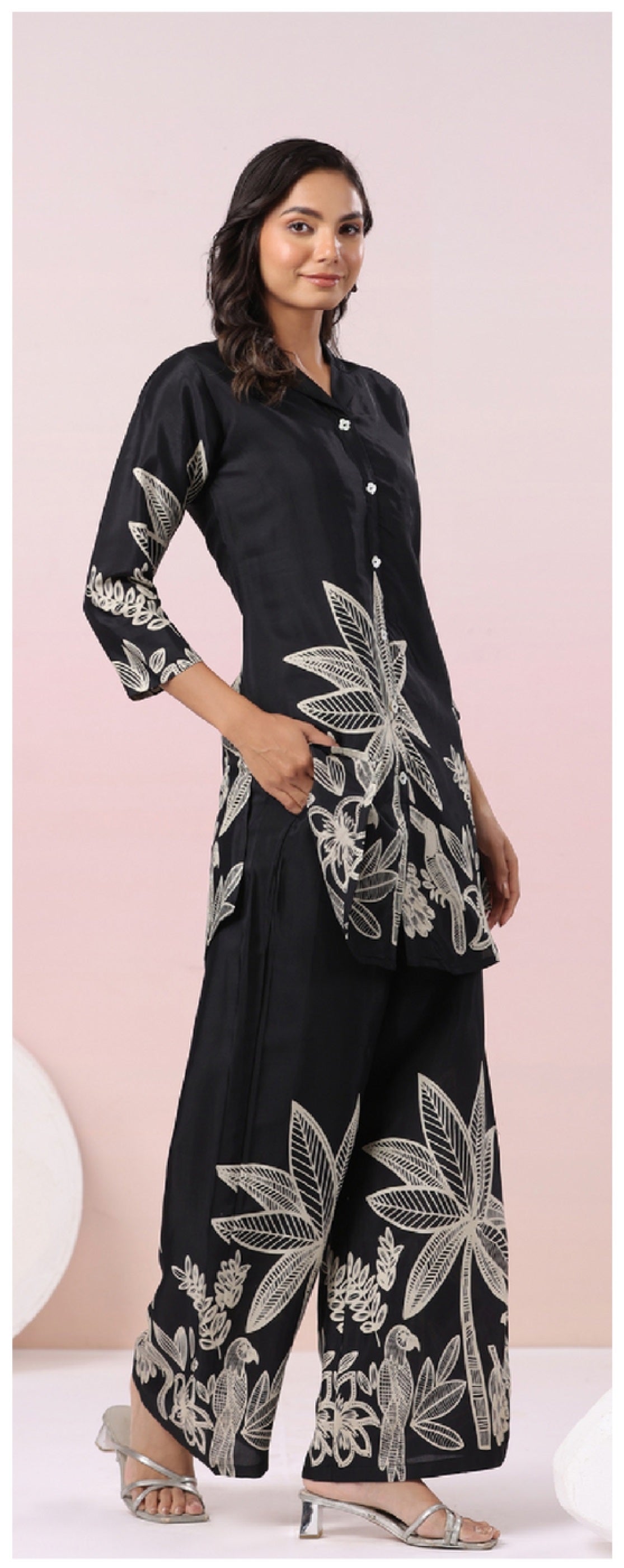 Black Palm printed Co-Ord set