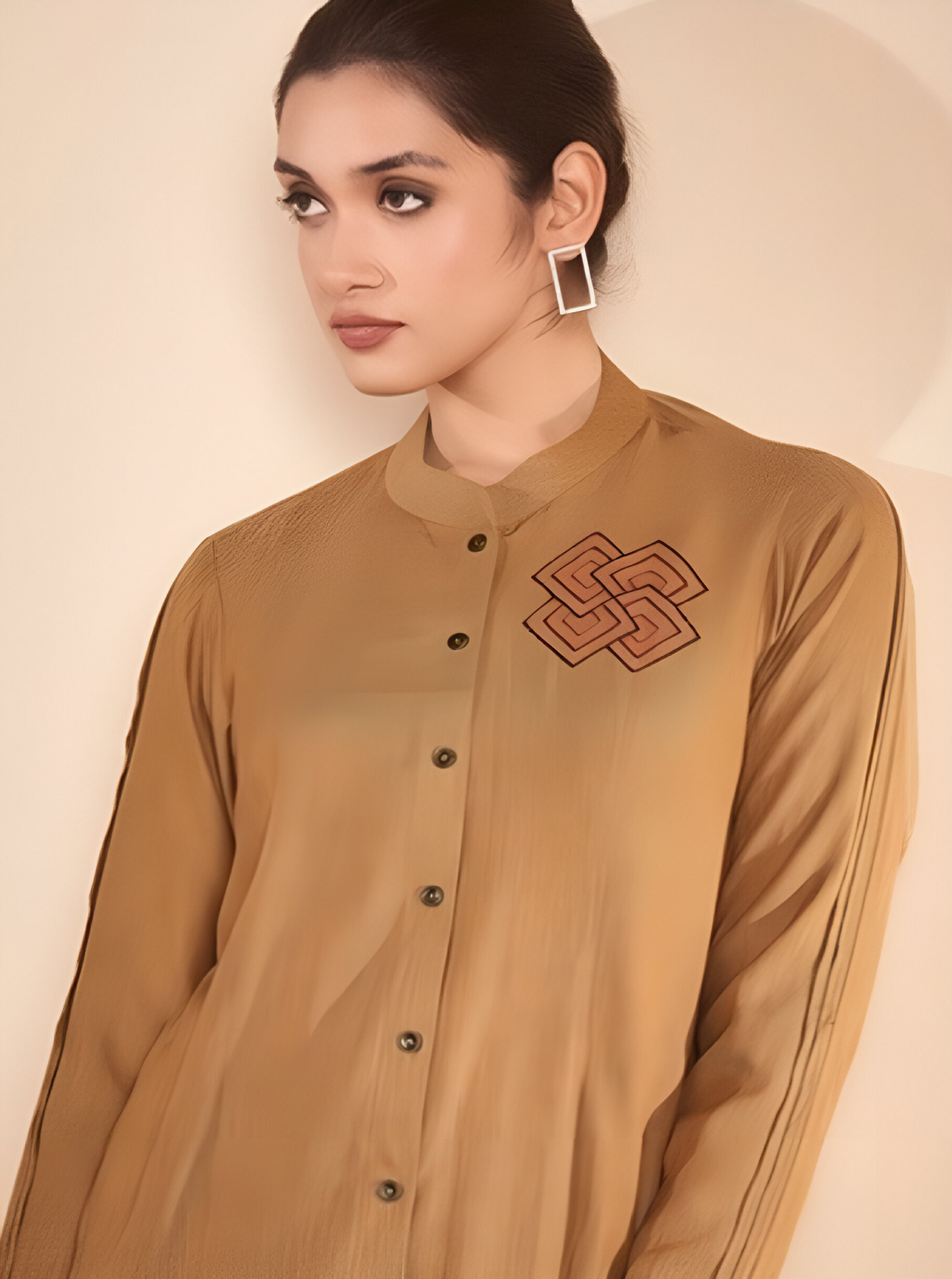 Mustard Pleated Sleeves Co-Ord Set
