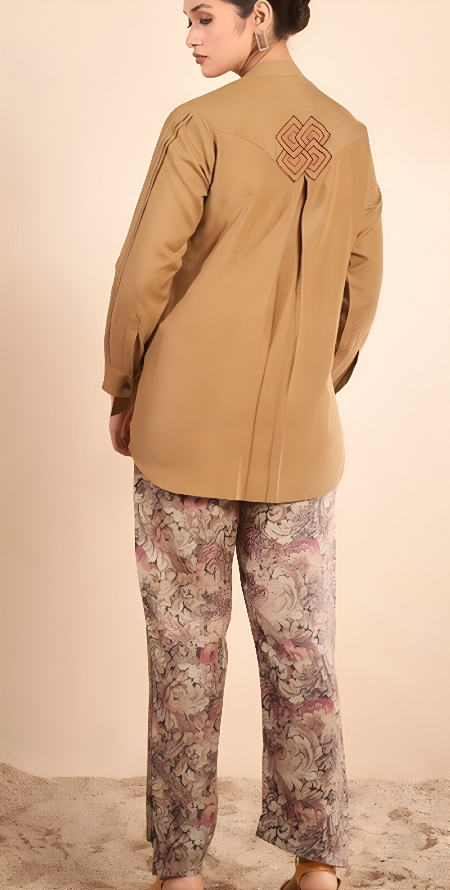 Mustard Pleated Sleeves Co-Ord Set