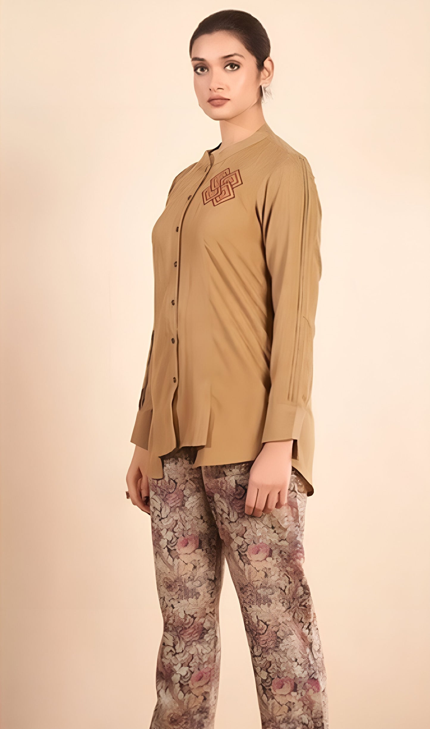 Mustard Pleated Sleeves Co-Ord Set