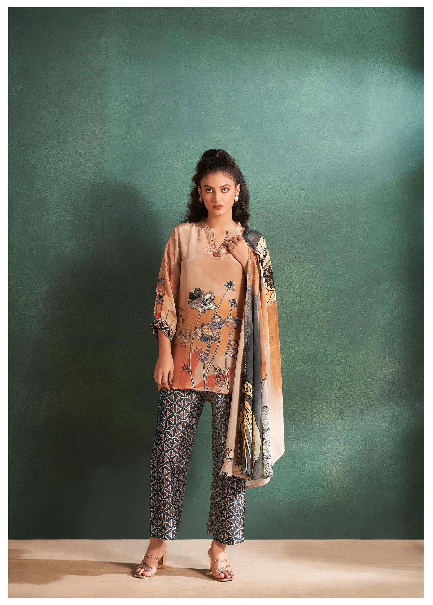 Ochre Yellow Printed Co-ord Set