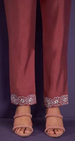 BRICK RED THREAD EMB CO-ORD SET
