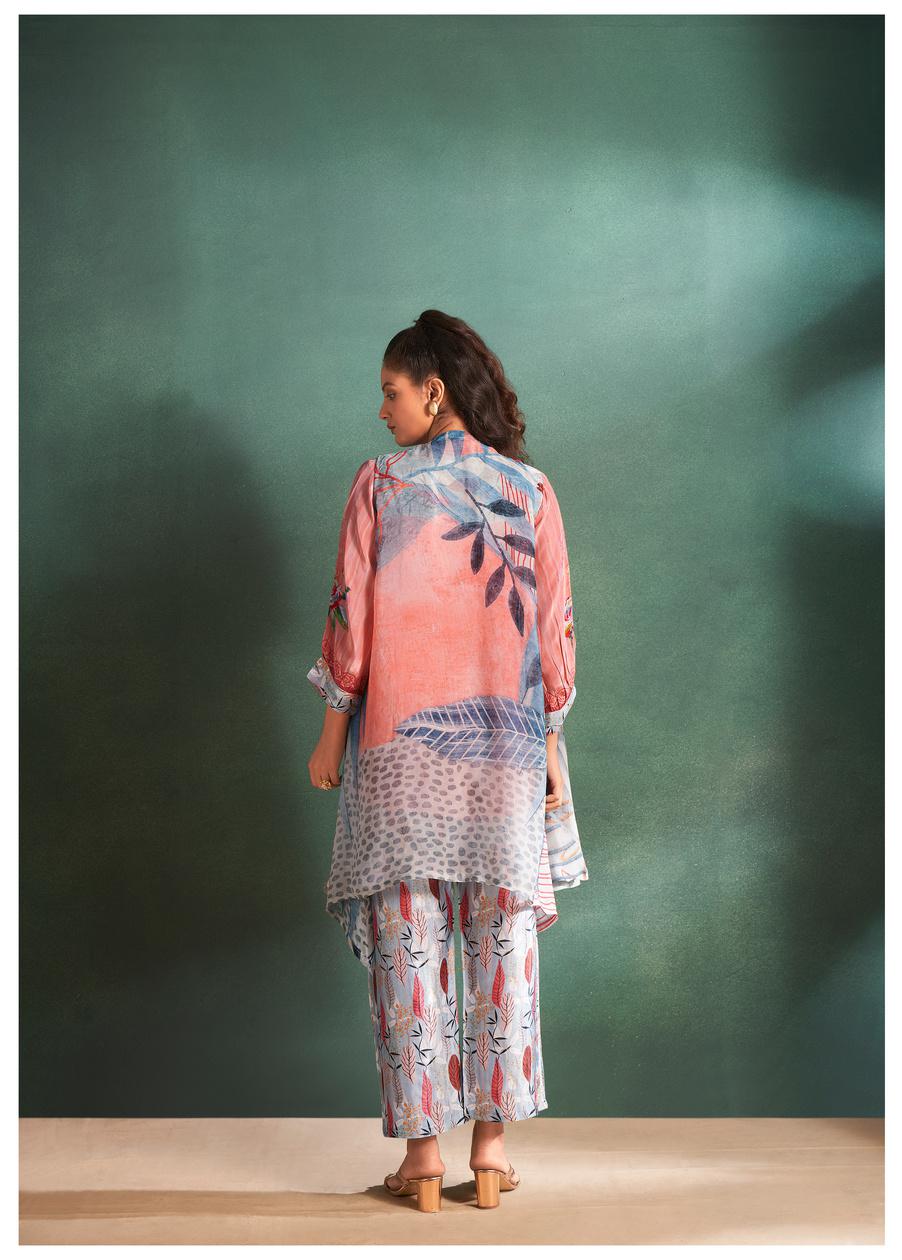 Peach Color Printed Co-Ord Set