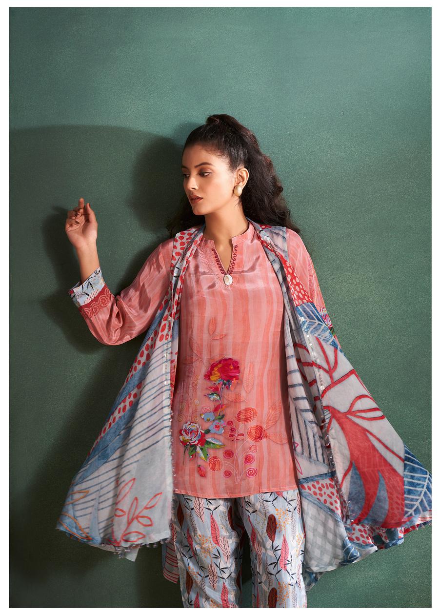 Peach Color Printed Co-Ord Set