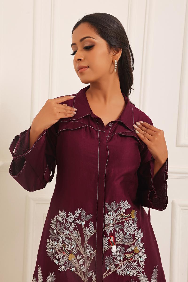 Kitkat Purple Shirt Dress