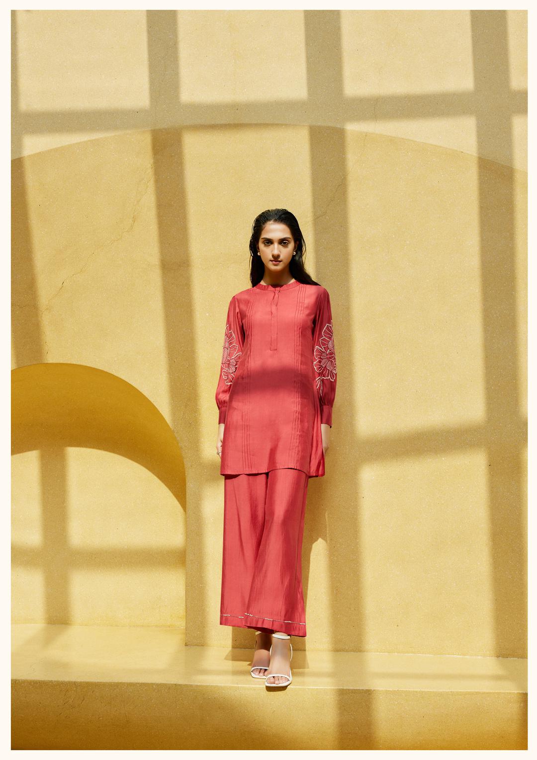 RADIANT RED TUNIC WITH PANT