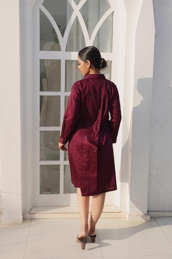 Kitkat Purple Shirt Dress