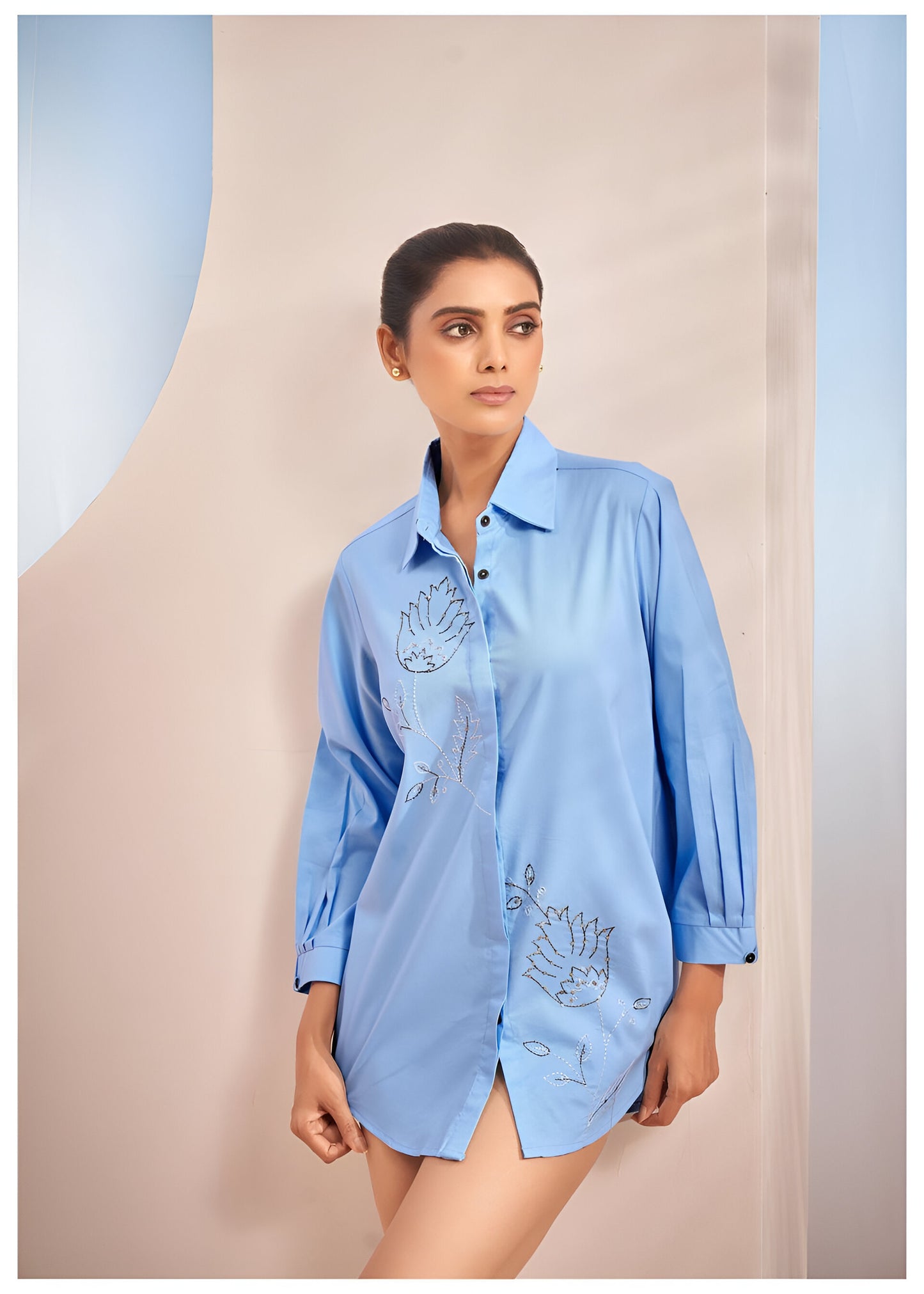 KAMEEZ Powder Blue Cotton twill Shirt