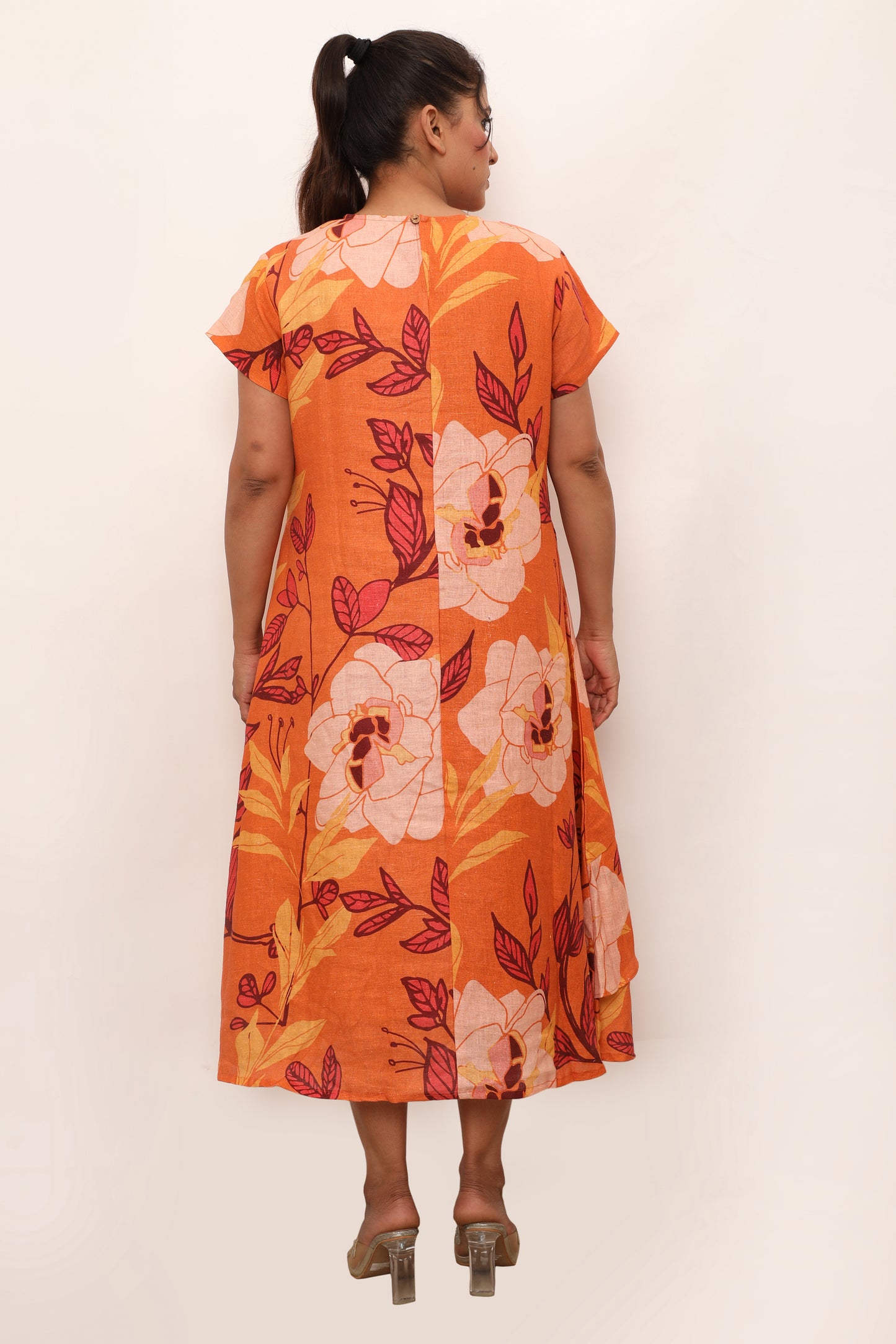 Athena Dress-Saumon Orange