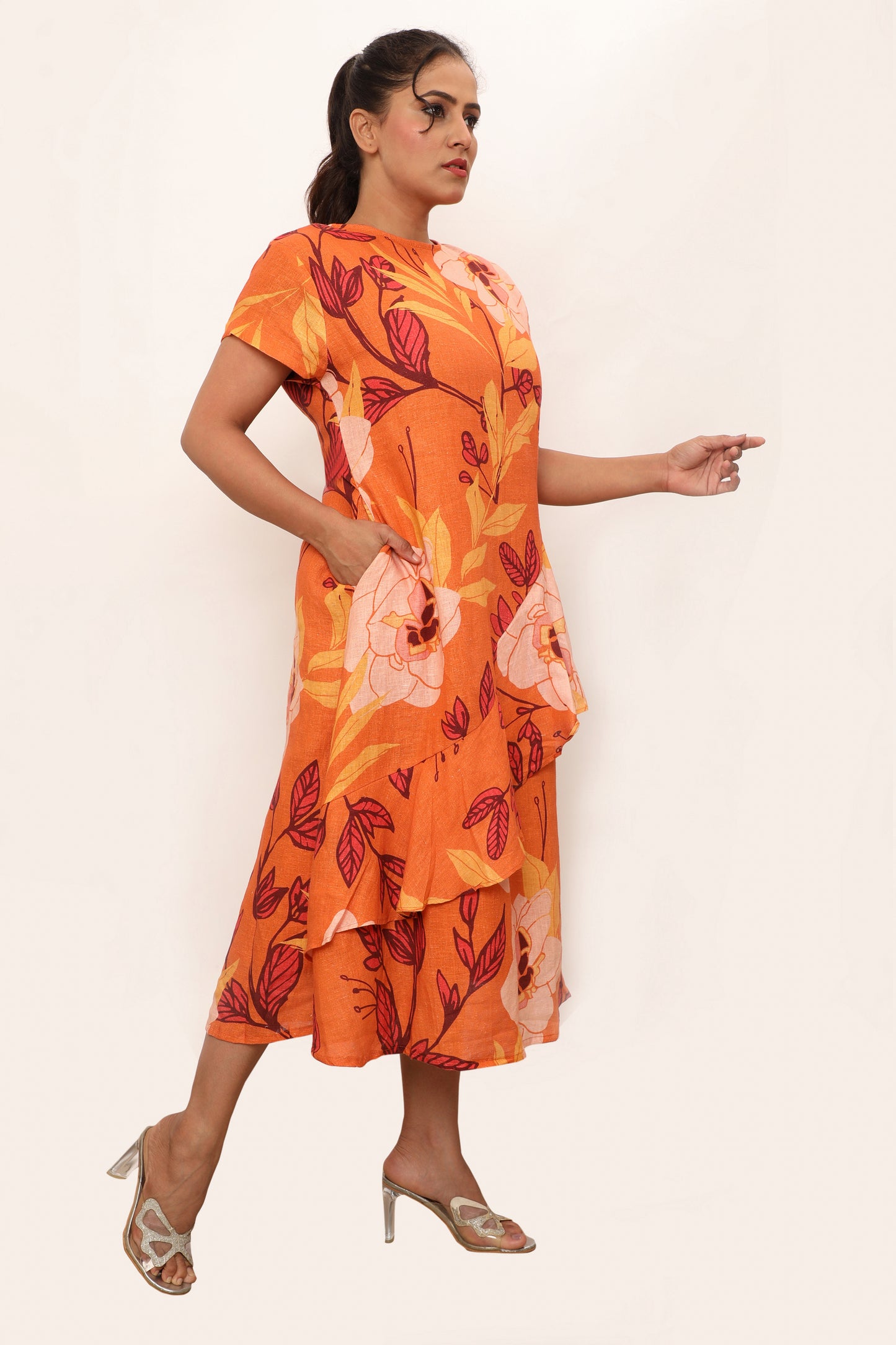 Athena Dress-Saumon Orange