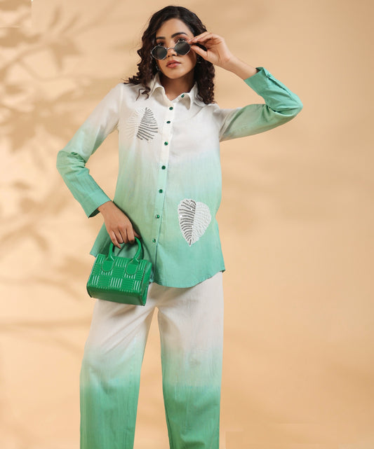 Green and white Ombre Co-Ord set