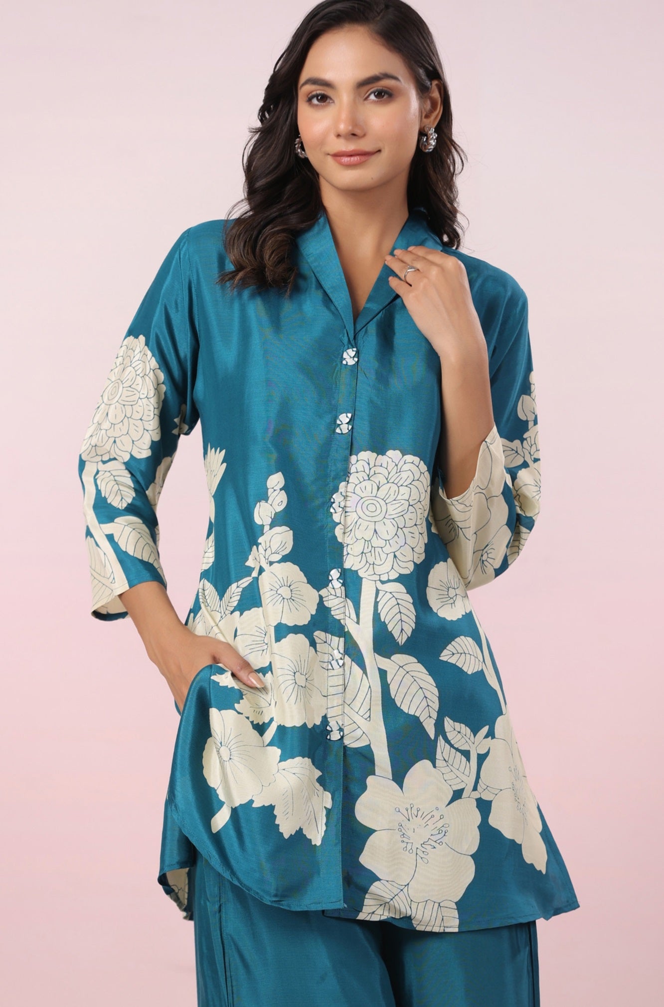 Teal Blue Teal blue Silk sets