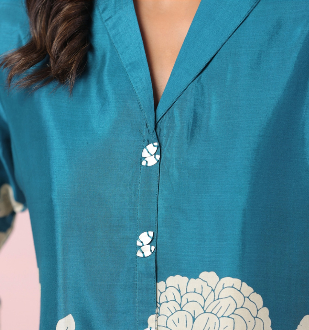 Teal Blue Teal blue Silk sets