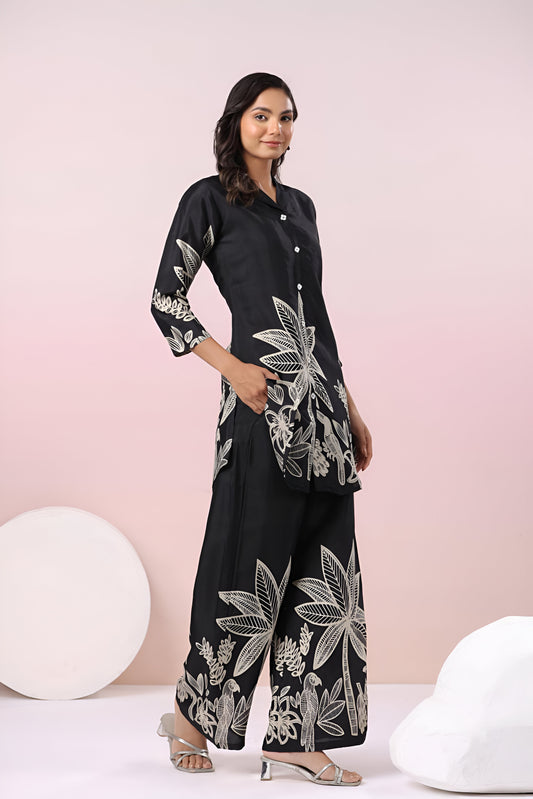 BLACK FLORAL CO-ORD SET